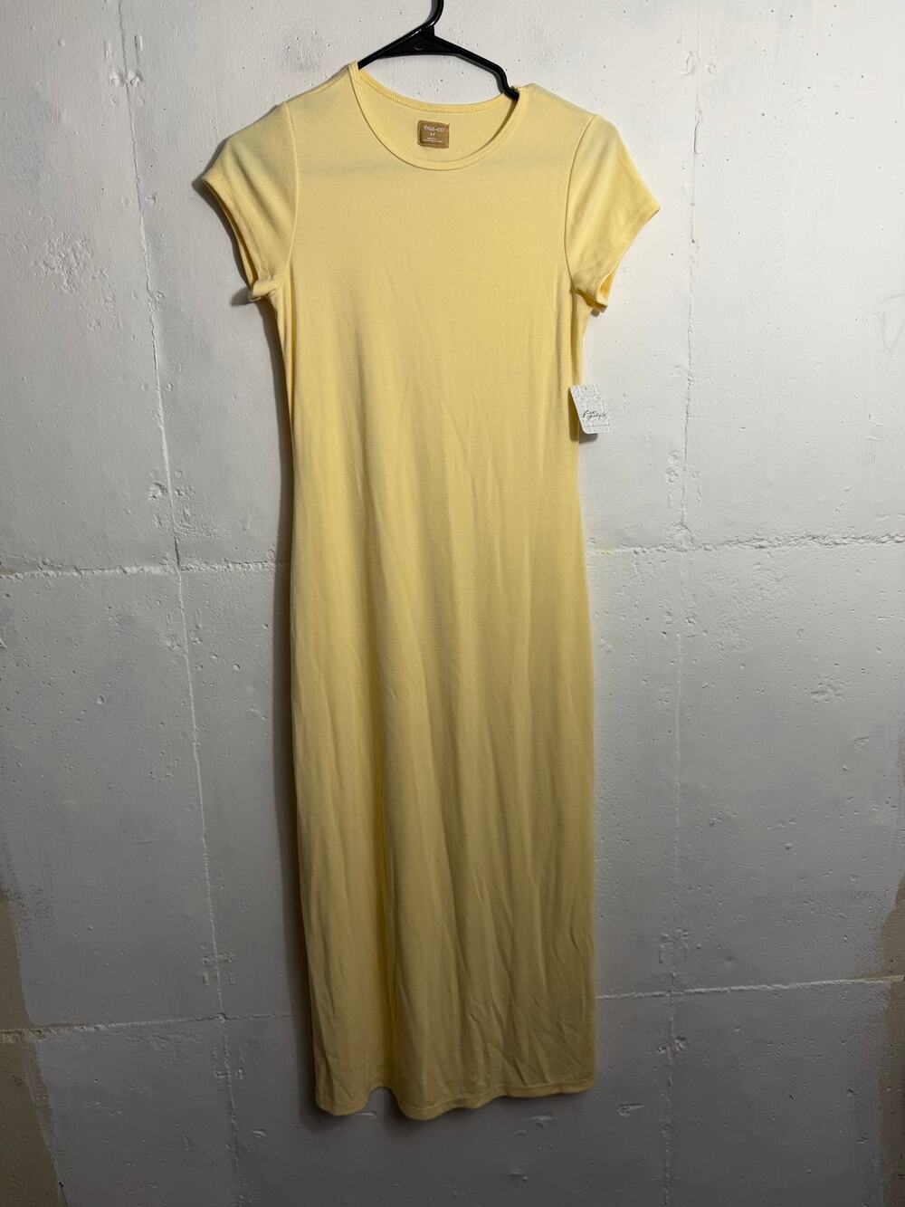 NEW Free People Free EST Butter Yellow Midi Dress Short Sleeve Size Small